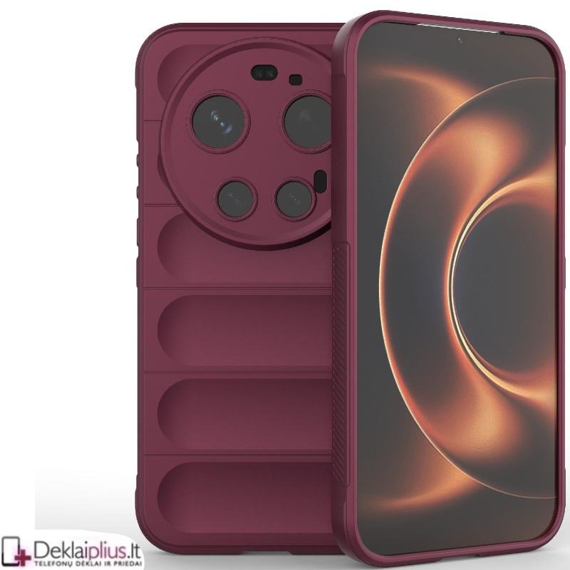 Magic Shield guminis dėklas - bordo spalvos (Xiaomi 17 Ultra) Magic Shield guminis dėklas - bordo spalvos (Xiaomi 17 Ultra)